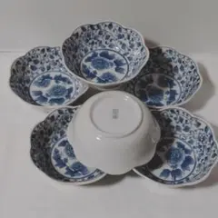 美品　たち吉　青絵花模様　中鉢　6個　13㎝