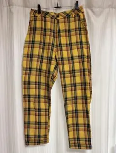 チェックパンツ イエロー 黄色