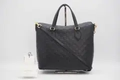 GUCCI 2WAYバッグ シグネチャー グッチシマ レザー ブラック AB 美