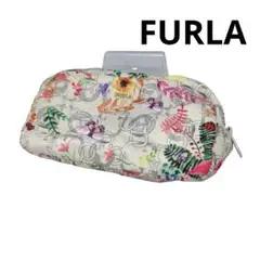 FURIA ポーチ 花柄 蝶々 小物入れ お洒落 ロゴ柄 ミラー付