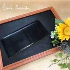 【人気】Paul Smith レザー 長財布 札入れ ブラック 艶あり メンズ