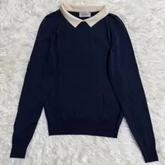 【美品】ジョンスメドレー 長袖 ポロシャツ ニット Sサイズ 現行タグ ネイビー