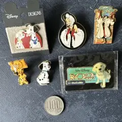 ディズニー 101わんちゃん　キャラクター ピンバッジ 6個セット