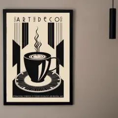 12.カフェアート　コーヒーカップ　北欧　アールデコ　モダン　ポスター