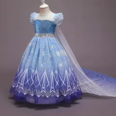 ✨エルサ風 プリンセスドレス✨ ドレス 110cm 青 ブルー プリンセス 雪
