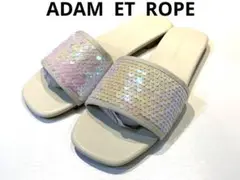 ほぼ新品 ADAM ET ROPE アダムエロペ スパンコール フラットサンダル