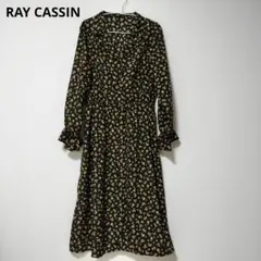 Ray Cassin 黒 花柄 ワンピース レイカズン M ロングワンピース
