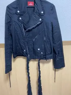 ピンクハウス ライダース 黒 フリル可愛い❣️インゲンボルグ好きな方にも