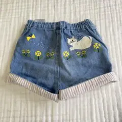 70★プチジャム★デニムブルー 猫柄ショートパンツ