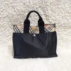 【良品】BURBERRY バーバリー ハンドバッグ ランチ お弁当 ノバチェック
