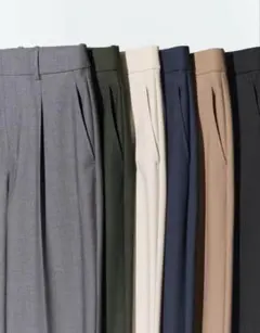 UNIQLO ユニクロ タックワイドパンツ M ダークグレー