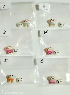 パンダの顔 服 メタルビーズパンダの①～ ⑥ 1袋 60円