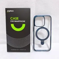 iPhone15Pro ケース カバー ネイビー クリア MagSafe対応