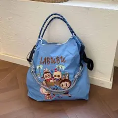 ボールアンドチェーン　エコバッグ LABUBU トートバッグ ウサギブルー