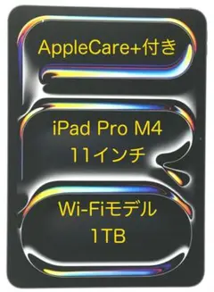 iPad Pro M4 11インチ Wi-Fi 1TB AppleCare+