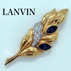 ランバン LANVAN ブローチ リーフブローチ ビジュー付き