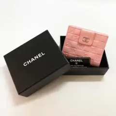 【美品級】CHANEL(シャネル)希少 アイコン ココマーク 型押し 折り財布