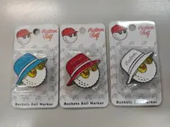 マルボン ゴルフマーカー ハットマーカー ブルー/レッド/ホワイト 3個