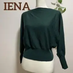 IENAニット グリーン ボートネック