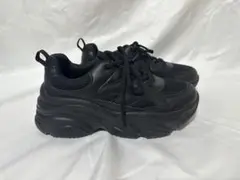 【美品】スニーカー 24.5cmブラック 厚底
