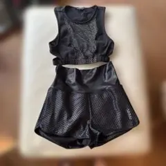 KORAL ブラック メッシュ セットアップ