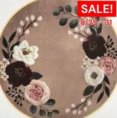 フランス刺繍キット☆上品な花のリース