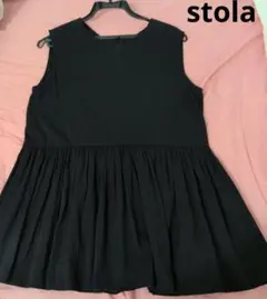 stola　ストラ ノースリーブ ペプラム　ブラウス　透け感あり