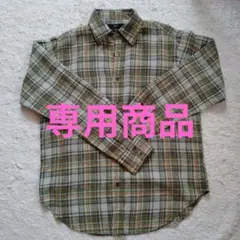GAP チェック 麻　長袖シャツ　Sサイズ