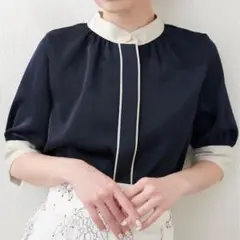 natural couture ブラウス　オフィスコーデ　カジュアル