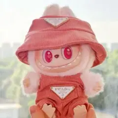 ラブブ 17㎝ 着せ替え ぬいぐるみ服 2点セット サロペット&ハット