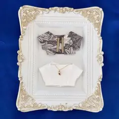 ぬい服10〜12㎝＊2枚セット＊グレーリーフ