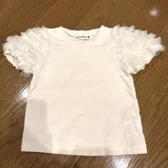値下げ！ブランシャス　袖フラワーチュール　半袖Tシャツ　ホワイト　80cm