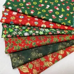 100×30cmはぎれ生地6枚まとめ売り【クリスマス②】