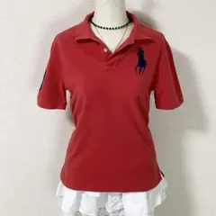y2k ラルフローレン ビッグポニー ポロシャツ レッド 平成女児 平成ギャル