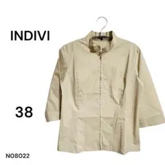 ★美品★INDIVI インディヴィ ジャケット ファスナー ベージュ 38