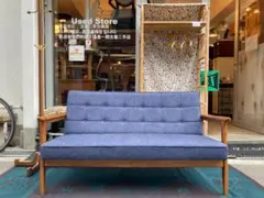 定価約9万円☆karimoku(カリモク60)/Kチェア2シーター/タープブルー