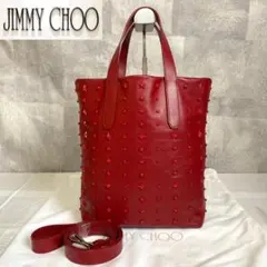 【美品】JIMMY CHOO SOFIA N/S レッド 2WAYハンドバッグ