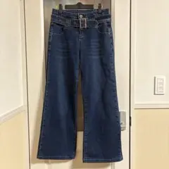[DAY CLOSET]ダークブルー ワイドデニムパンツ レディース〈29〉