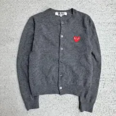 【大人気】COMME des GARÇONS PLAY カーディガン グレー S