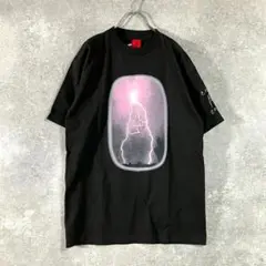 希少　KU 空　Ｔシャツ 和柄 ブラック　プリント　イナズマ　雷　ロゴ　USA製