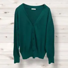 GU カーディガン　グリーン　長袖　シンプル　1032n