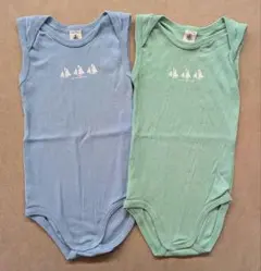 PETIT BATEAU◆プチバトー◆ロンパース◆2枚セット◆36m