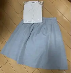 膝丈スカート(+襟付きシャツ)