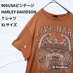 古着 00s USA製 ハーレーダビッドソン 半袖 シャツ ブルー ネイビー ㉝
