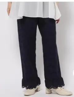 高山直子さんコラボ/刺繍レースストレートパンツ/991886/EiiS