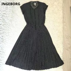 INGEBORG インゲボルグ　水玉　プリーツ　ワンピース