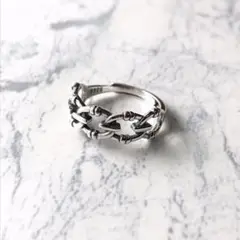シルバーリング925 シンプル チェーン オシャレリングC