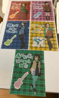 アニメけいおんクリアファイル5枚ローソン⚠️説明欄