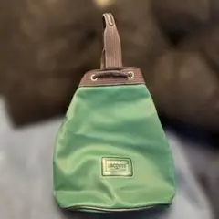 LACOSTE 緑色 バケツ型　巾着　ハンドバッグ