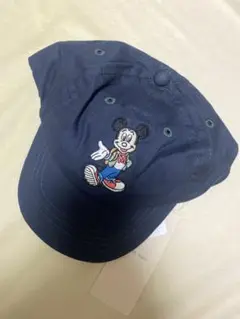 【新品タグ付き】petit main ミッキー　キャップ　紺色